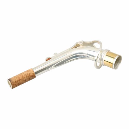 

Bstinay Elbow Bend Neck for E-Flat Alto Saxophone, Engraved, Brass, Silver Plated