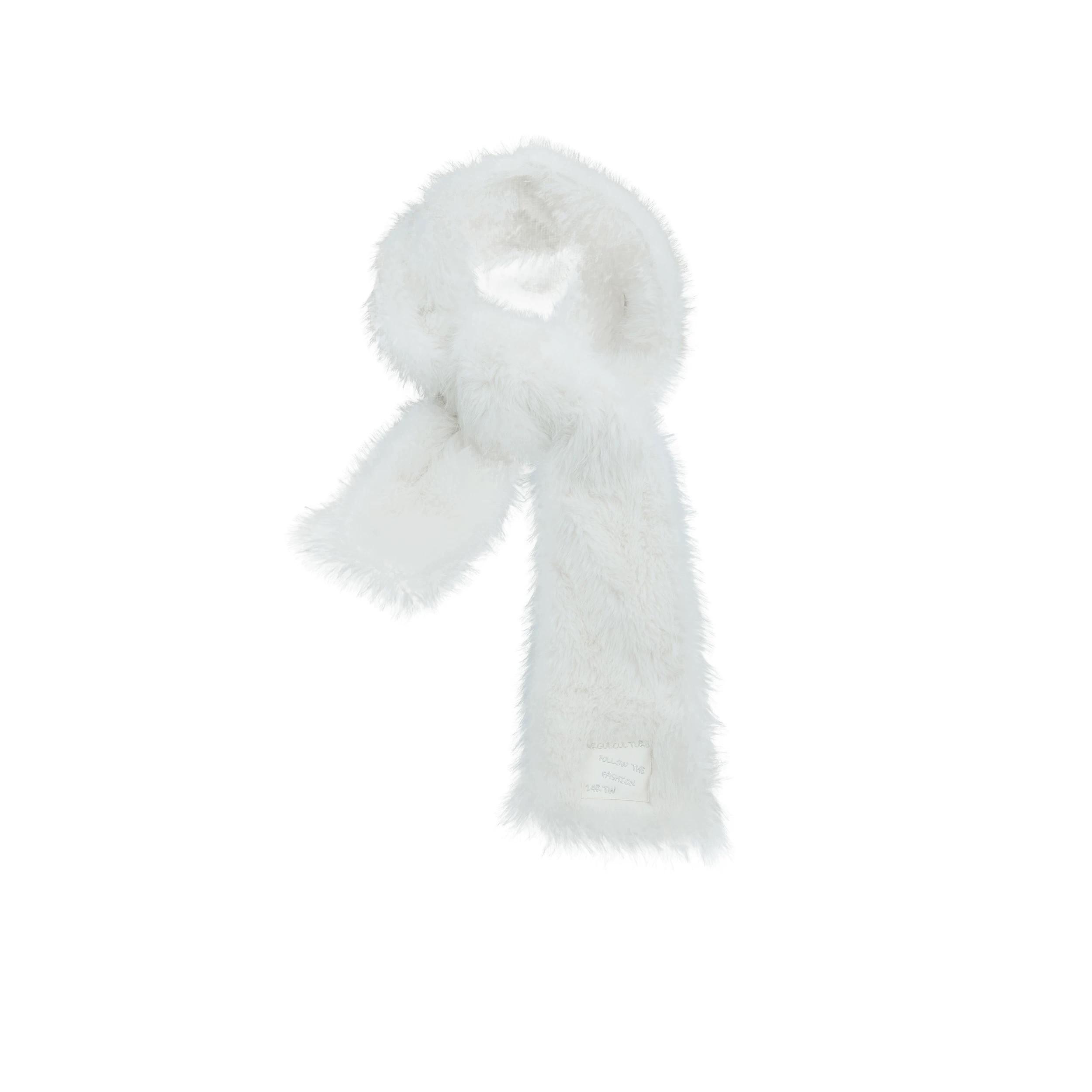 

Autumn Winter Faux Mink Fur Scarf Man Woman Black White Winter Thicken Warm Plush Furry Shawl Neckerchief One Size белый