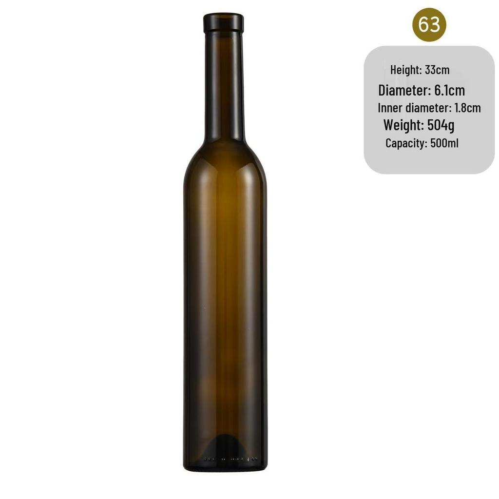 In-Stock Burgundy Green Glass Wine Bottle - Ideal for Red Wine, Liquor, Home Brewing, and Fruit Wine Storage
