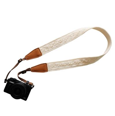 Original Personalized Adjustable Camera Elegant and Vintage Compatible with Mirrorless and SLR [UNIKSTRAP] Design, Strap, Cream-colored, "lace"