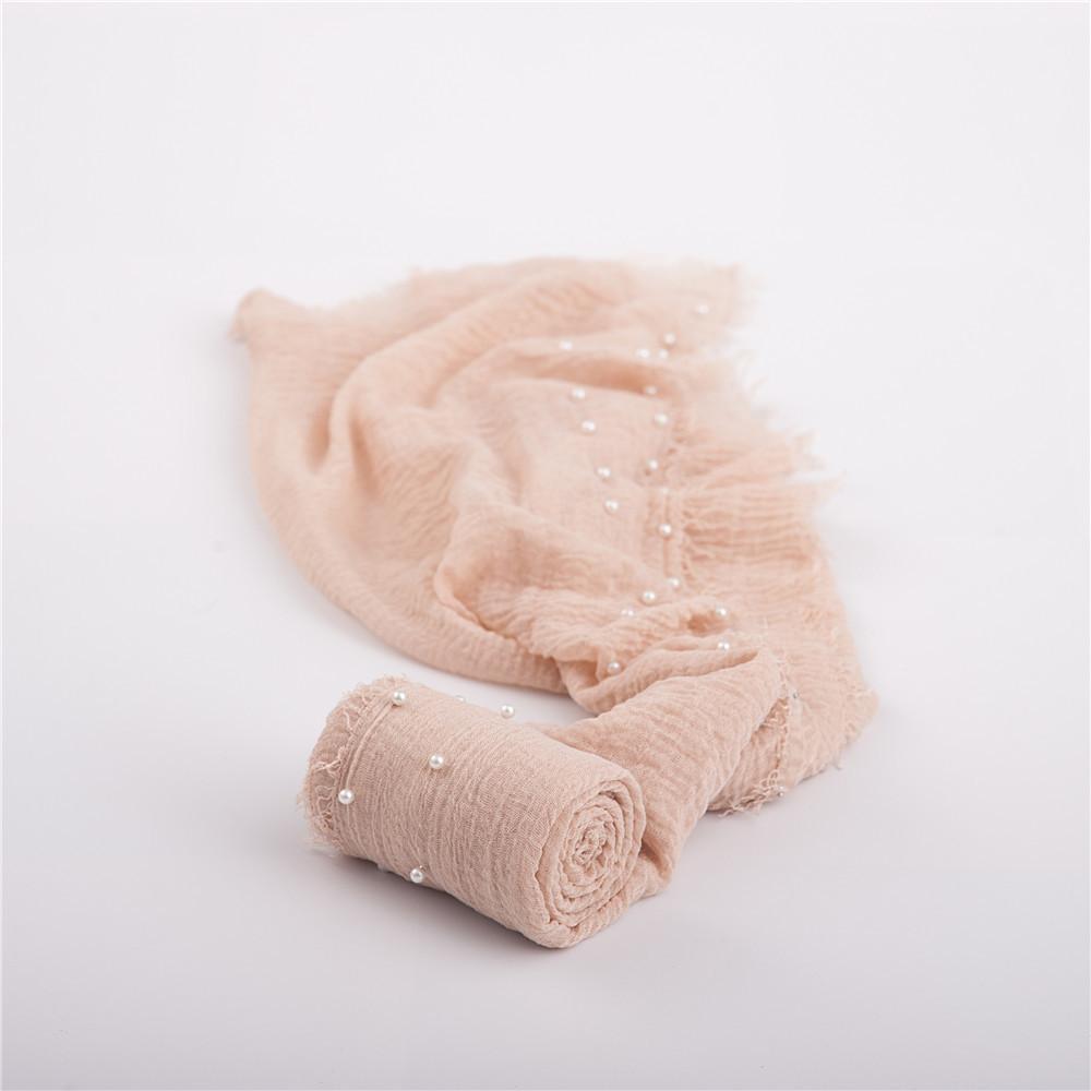 Newborn Photography Props Pearl Swaddling Clothes Baby Cotton Knitted Headband Hat Blanket