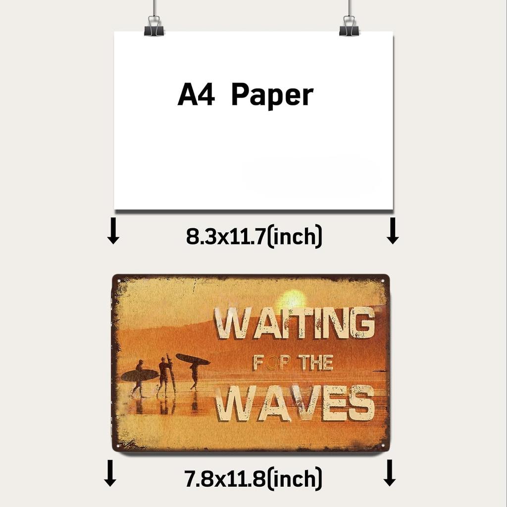 Summer Beach Decor Vintage Metal Tin Signs Plaque Metal Plate Retro Posters Wall Art Decor Seaside