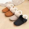 Warm Woolen Mouth Bag with Cotton Slippers and Velvet Anti Slip Home Cotton Shoes, Winter Women's Thin Soled Indoor Short Boots
