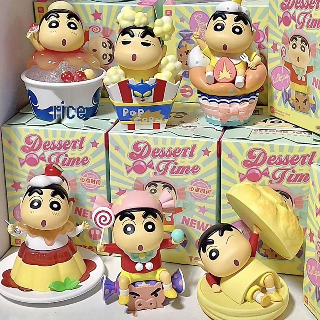 Crayon Shin-chan Hand-painted Snack Time Figures - Cake Decorations & Desktop Ornaments, Perfect for Birthday Gifts.