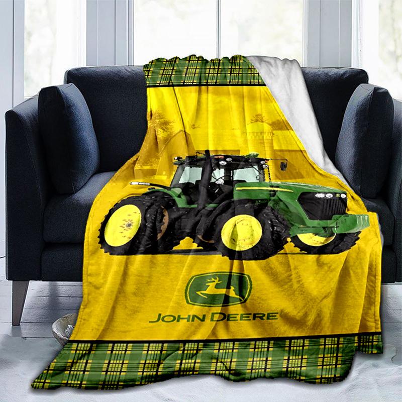 John Deere Logo Design Decke Geeignet für Sofas, Betten, Büros und Camping - Perfektes Geschenk für Halloween Weihnachten