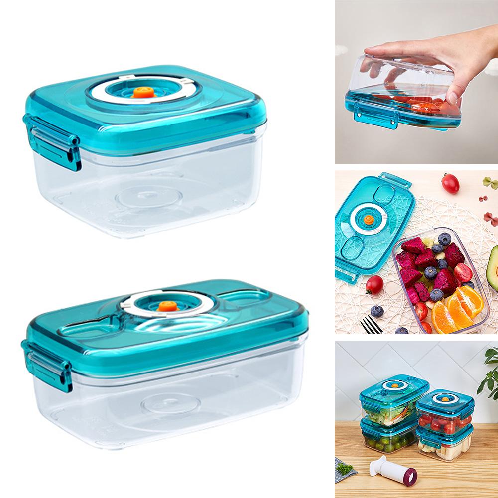Lunch Box Kitchen Organizers Food Vacuum Storage Containers with Pump  Plastic Square Sealer Preservation Accessories 700/1100ML
