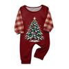 Christmas Print Long Sleeve Pants Family Matching Pajama Set Loungewear for Adults and Kids