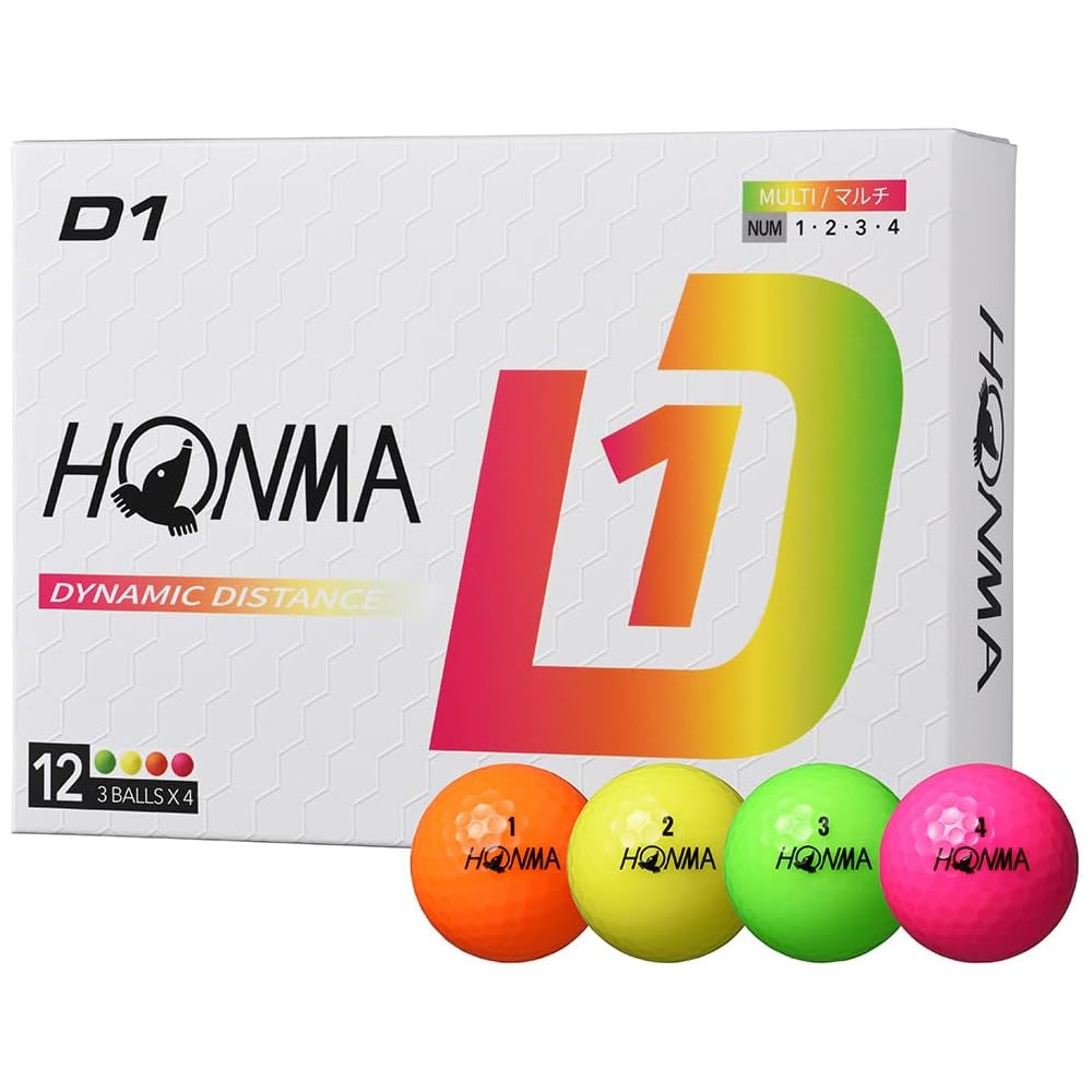 

Honma D1 BT2401 Multi Golf Balls 12 Pack Durable Performance Design