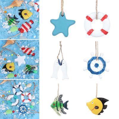 Decoración de Pared Estilo Colgante Salvavidas Estrella de Mar Mini Decoración Colgante Accesorios de Pesca