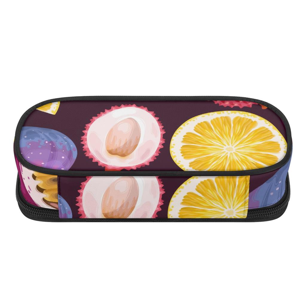 Pencil Case 300D Polyester Large Storage Space Zipper Closure with Main Pocket Mesh Layer and Removable Pen Divider for Students