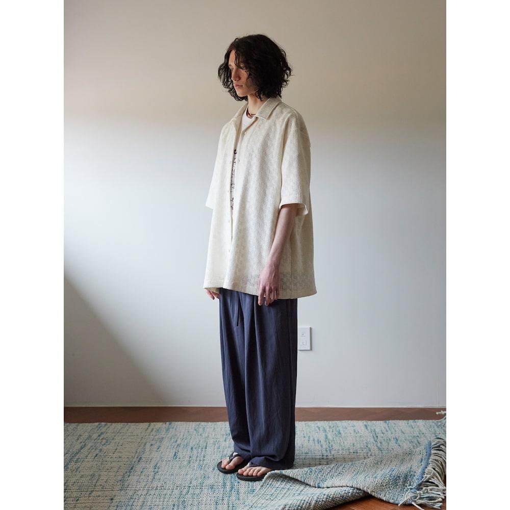 Saendeusaundeu (Unisex) Wide Elastic Waist Pants Navy