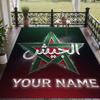 Custom Text Printed Rug Morocco Football Non Slip Floor Carpet For Home Room Decor