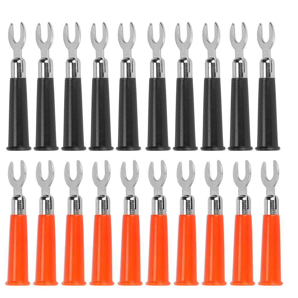 20pcs Banana Y Spade Plug Red Black 19A Good Conductivity U Fork Connector for Electronic Equipment