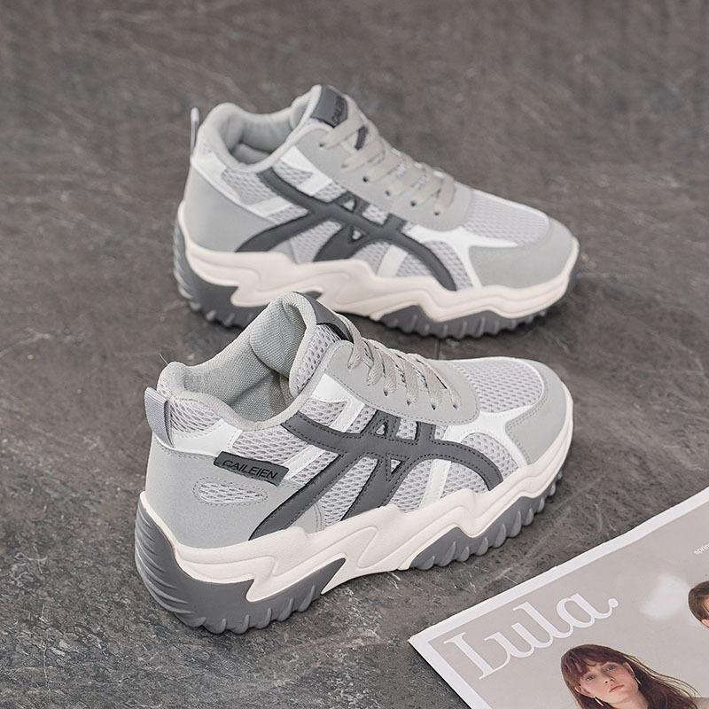 Daddy shoes 22 autumn new breathable mesh thick sole heightening casual sports shoes