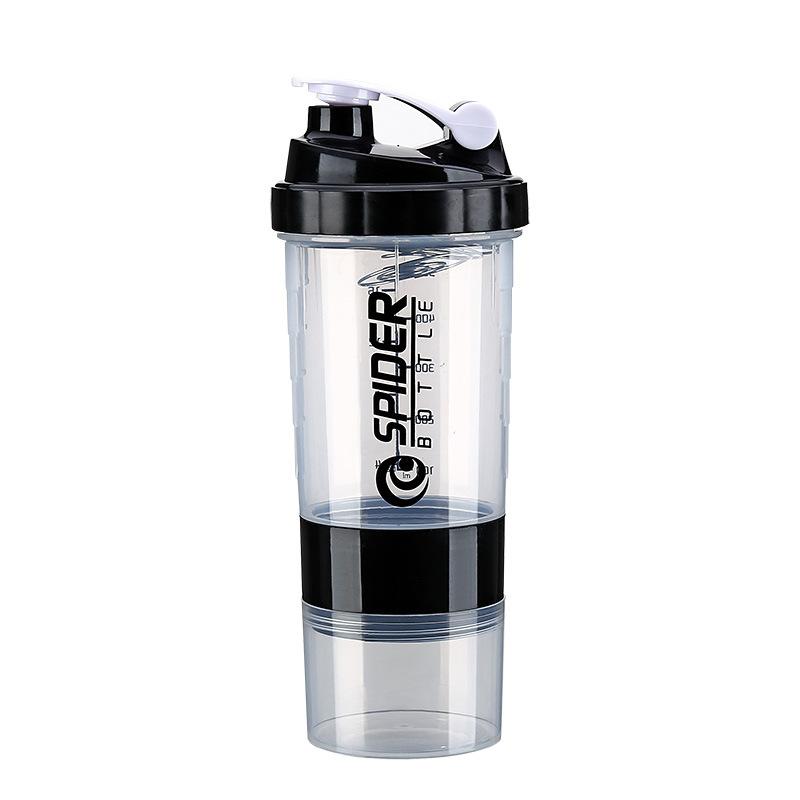 Water Bottle Plastic Shaker Cup Three-layer Protein Powder Fitness Sports Milkshake Shaker Cup Water Cup LOGO Cup 110ML Mixing Cup
