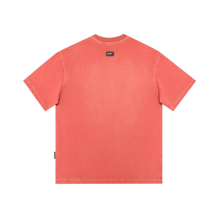 

Новая летняя футболка из плотного хлопка с коротким рукавом, мужская, свободного кроя, большого размера, повседневная футболка 3XL красный