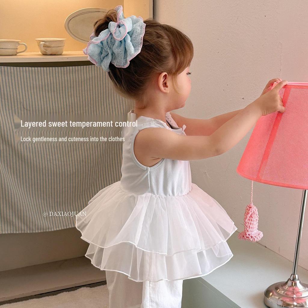 Children's Summer Ballet Ruffled Mesh Skirt Hem Tank Top - Small & Large Rolls, 26 Styles (Model: 710703)