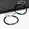 Minimalist 4mm Beaded Bracelet for Men Boys,Black Onyx Small Natural Stone Bracelet,Summer Bohemian Jewelry Gift
