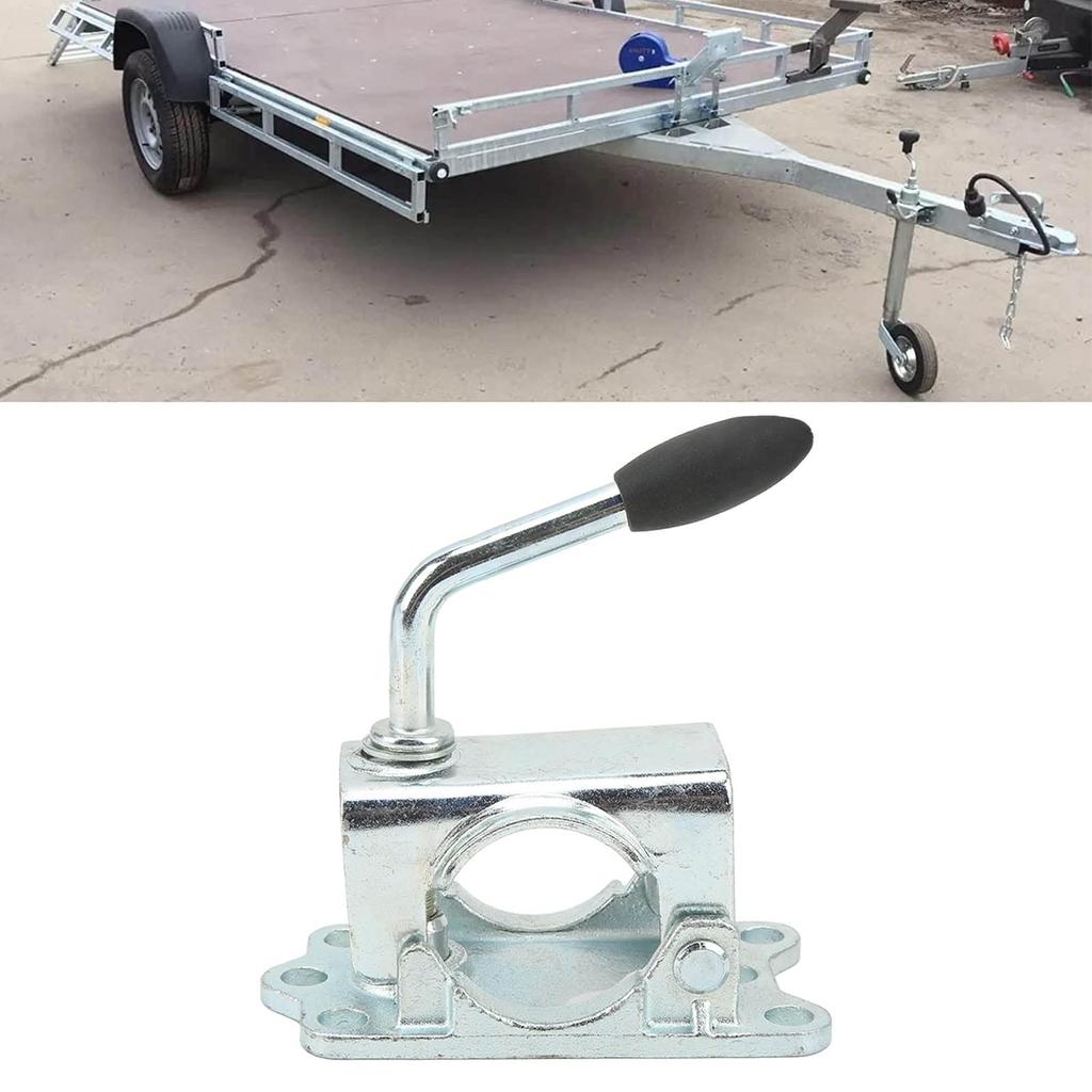Anhänger Rad Gussklemme Gussklemme Verzinktes Eisen Anhänger Rad Stützständer Wagenheber Geteilte Gussklemme für Rohrdurchmesser 48mm
