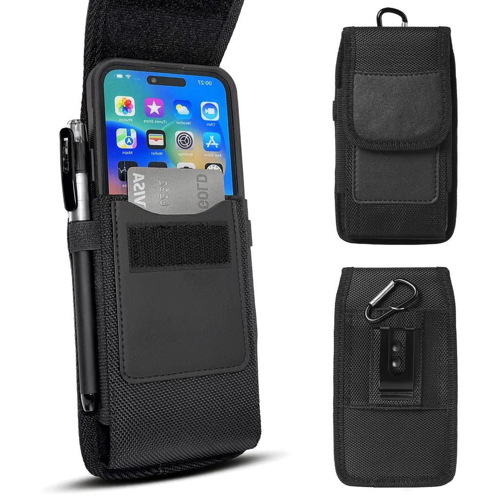 Smartphone Pouch Belt Case 5.6-6.8 Inches Waist Hip-mounted Vertical Design Business Style Small Item Storage Unisex iPhone/Android Compatible Mobile