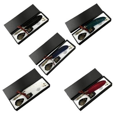 Vintage Signature Pen Calligraphy Pen for Writing, Delicate Gift Fancy Pen Feather Calligraphy Pen Set Luxury Quills Pen