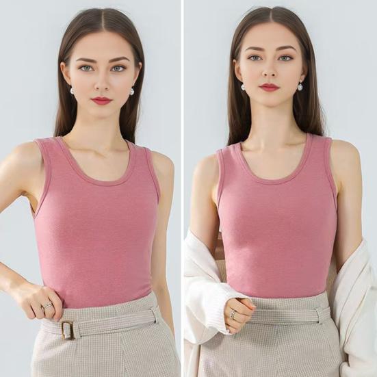 Yousheng Winter Damen Thermoweste, nahtlos, Samt, schnelle Temperatursperre, Rundhalsausschnitt, schmale Passform, elastisch, ärmellos, Innenbekleidung, Tanktop