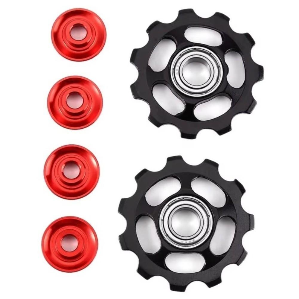 Sealed Bearing Bike Jockey Wheel Aluminum Zinc Zinc Alloy Bicycle Guide Roller for 2pcs Road Bike