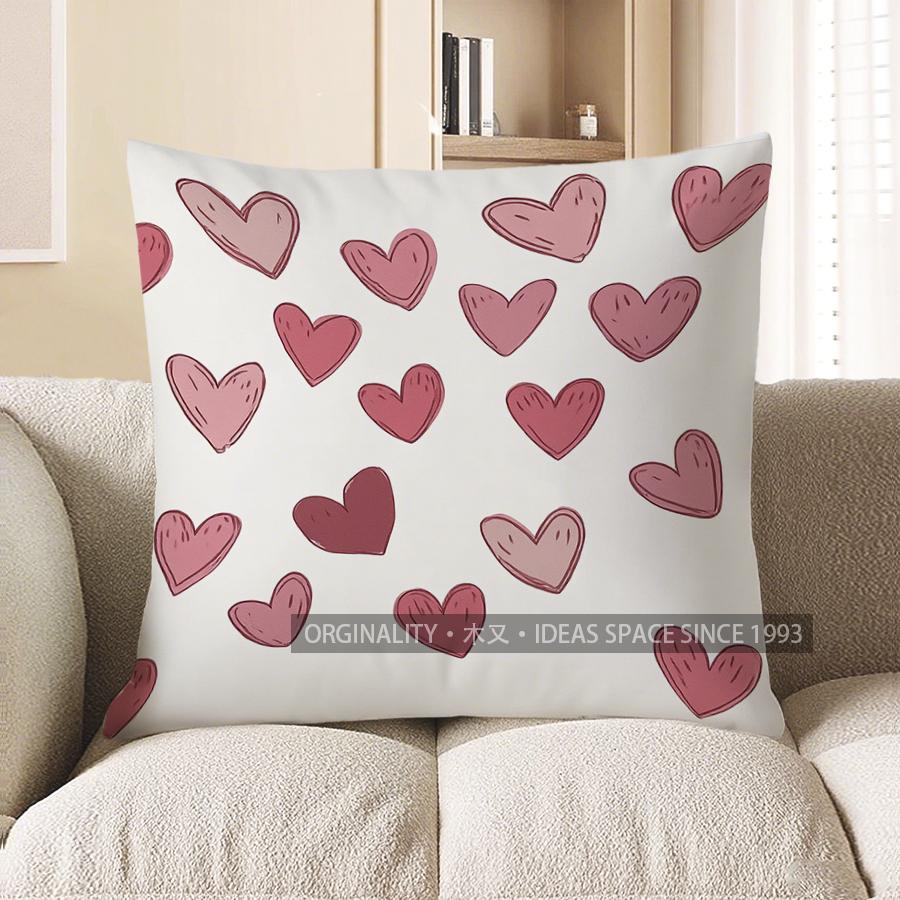 Home Decor Colorful Hearts: Adorable Cushion Cover Design Pattern Cushion Cover Suitable for Sofa Bedroom Car Pillow Cover