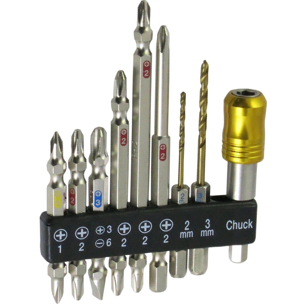 

KONYO SUN UP color driver bit set with drill chuck 9PC & one-touch CDB-01