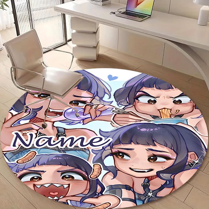 Personalized K-KPop Demon Hunters Round Chair Office Rug - Perfect for Mat, Office Chair & More - Ideal Gift for Birthdays and Holidays