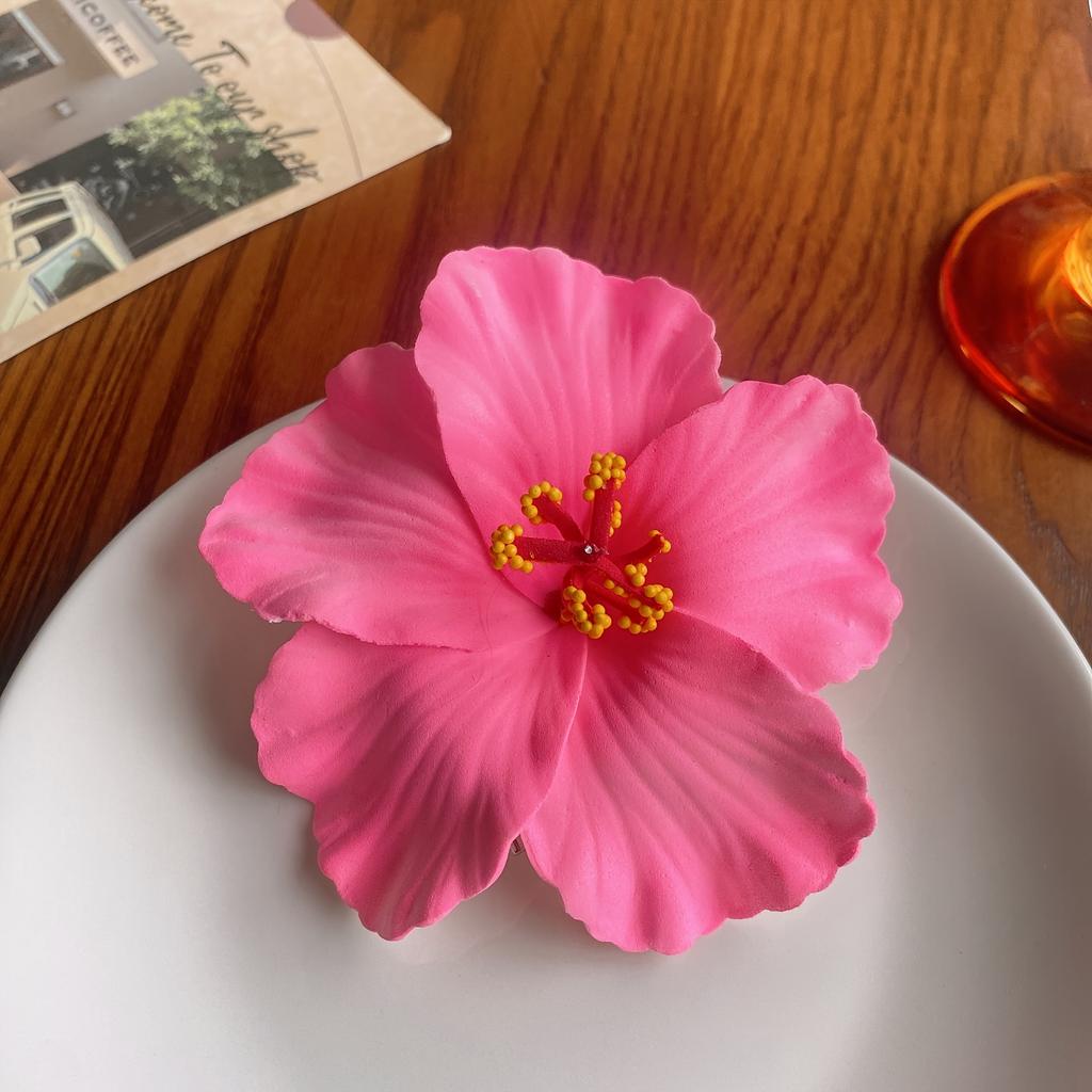 8pcs Hawaiian Flower Hair Clips Artificial Flower Clips Plumeria Hibiscus Flower Hair Clips Beach Party Summer Hair Accessories