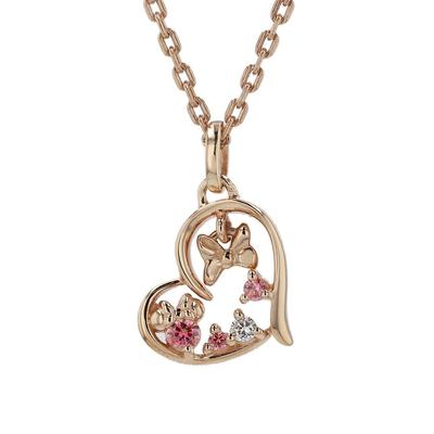 Naszyjnik z zawieszką Minnie Silver Pink Gold Cyrkonia sześcienna [Disney] (VPCDSW0022)