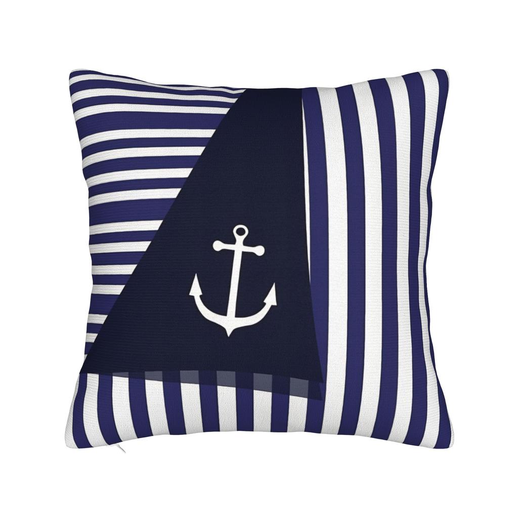 Nordic Dark Blue Nautical Collection Pillow Cover Vintage Pillow Case For Sofa Couch Bed Living Room Cushion Cover Gift Idea