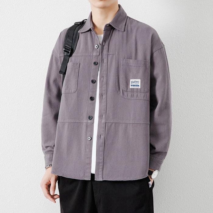 Spring New Men's Long-sleeved Shirt Pure Cotton Loose Casual Shirt Top