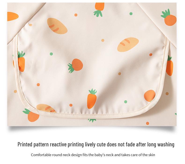 Waterproof Long-Sleeve Baby Bib for Infants & Toddlers - Anti-Stain and Dirt-Resistant Kindergarten Apron