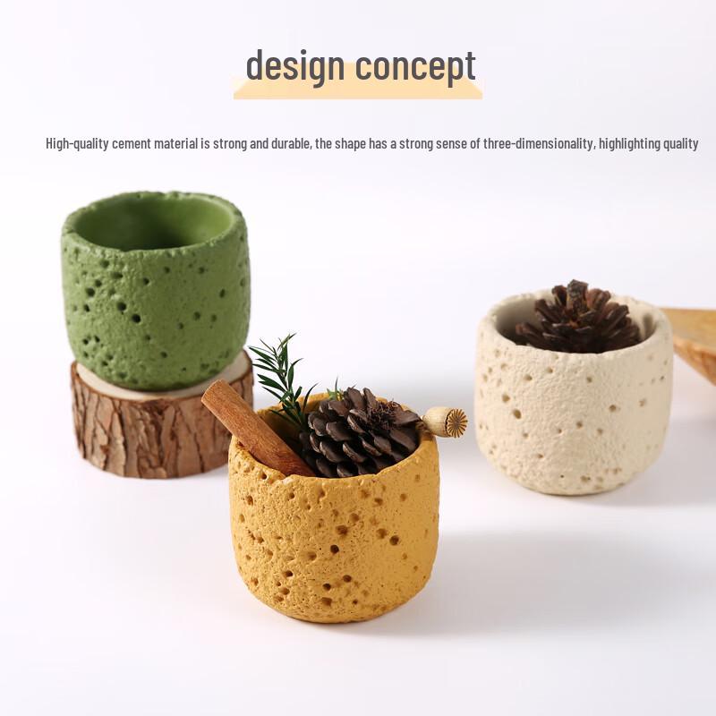 Miaoyijia Cement Texture Flameless Candle Holder