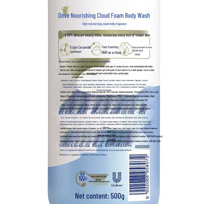 Dove Sweet Milk Scent Moisturizing Body Wash