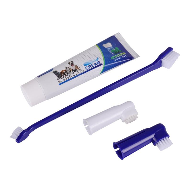 Pet Toothbrush Toothpaste Finger Set Dog Healthy Edible Toothpaste Small Dog Cats Mouth And Teeth Cleaning And Care Supplies