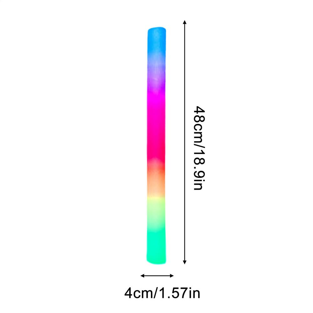 15Pcs LED Foam Glow Bulk Colorful LED Glow Sticks Foam Stick Cheer Tube Dark Light Birthday Wedding Party Supplies
