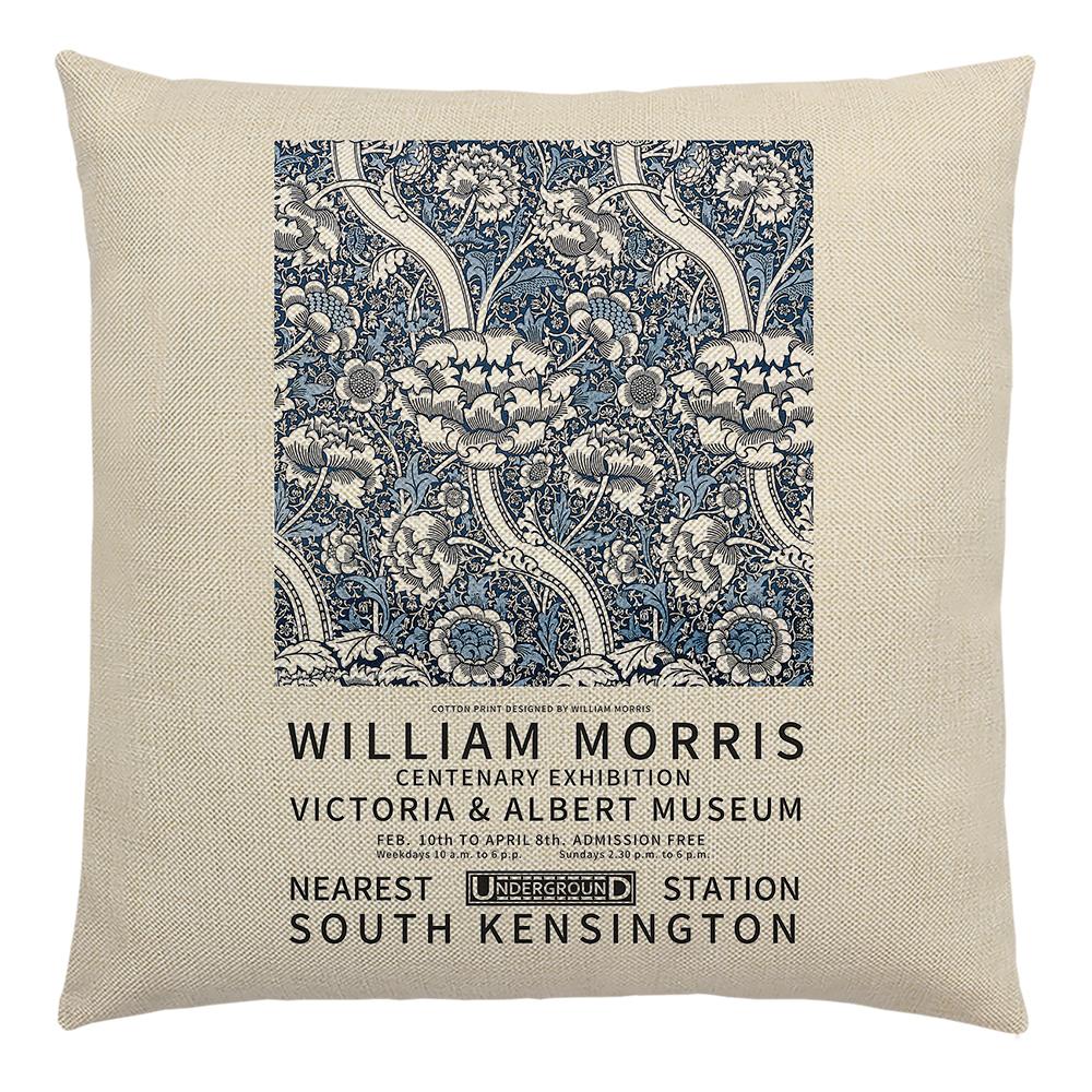 William Morris Painting Cushion Cover for Sofa Throw Pillow Cover Vintage Linen Pillow Case Home Decoration Leaf Plants Printing