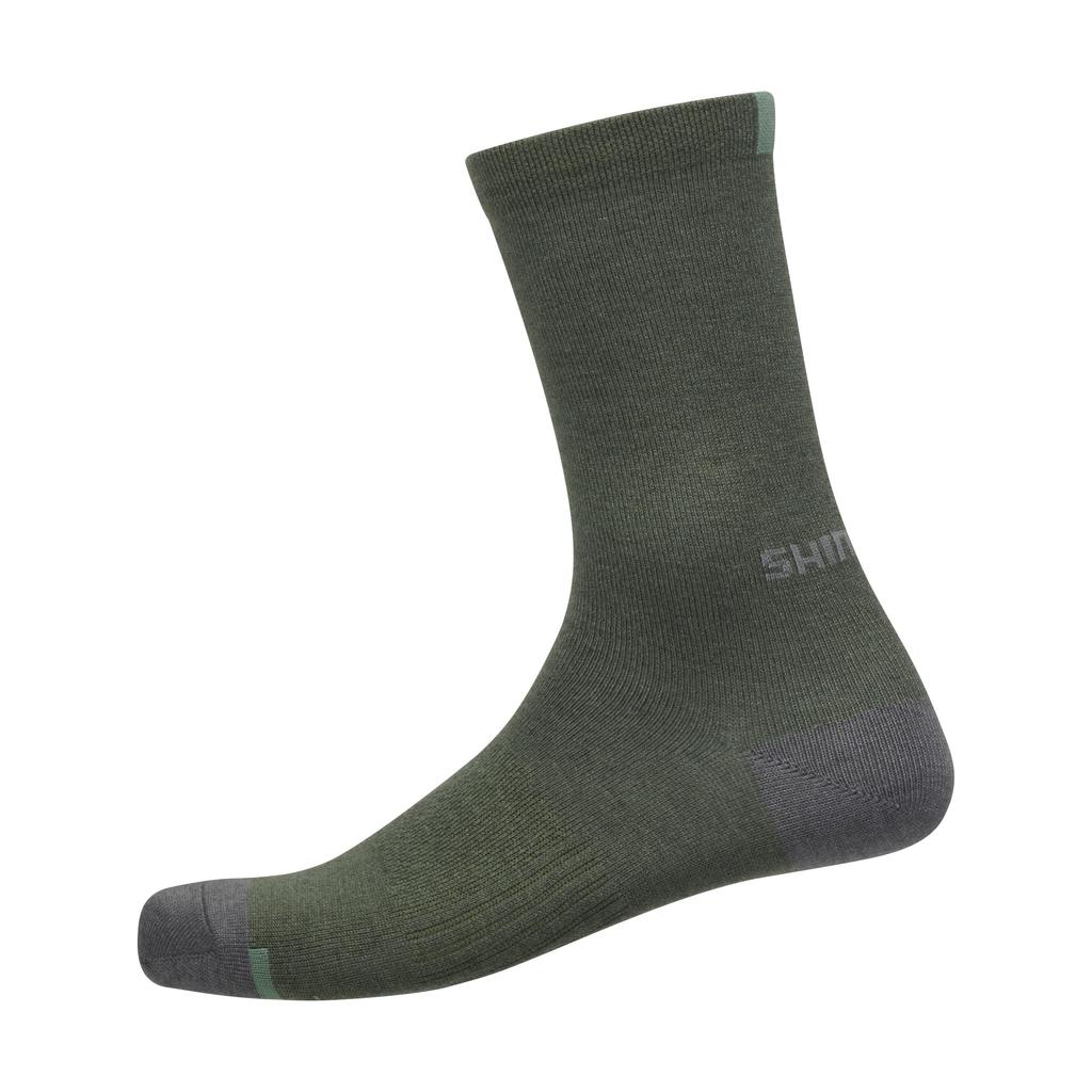 Cycling Socks Performance Wool Socks SIZE Dark Olive [Shimano] Size M-L (SHOE 41-44) Color