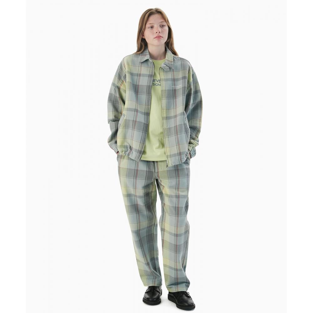 Thisisneverthat Big Plaid Flannel Jacket Blue Grey