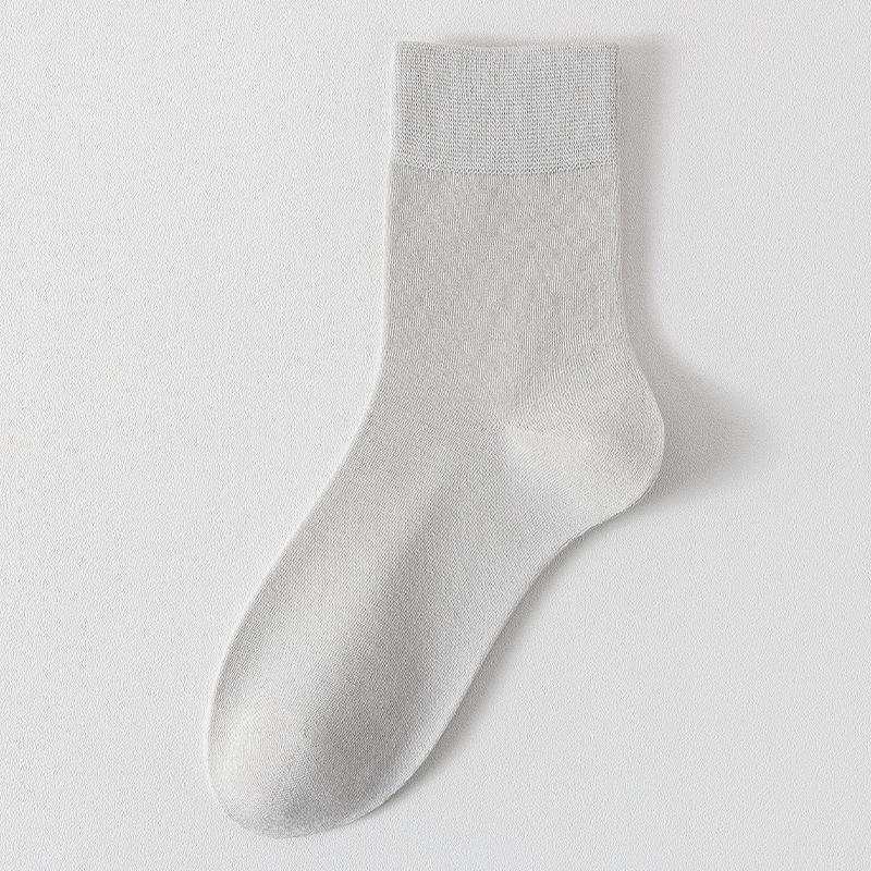 Female Summer Thin Pure Color Sweat Absorbing Breathable Boneless Loose Tube Cotton Socks
