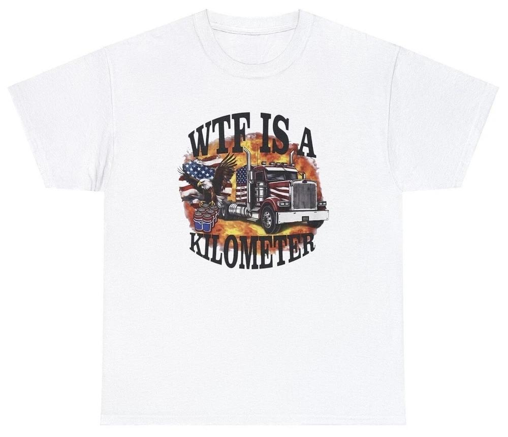 Wtf Is A Kilometer T Shirt Funny Usa Evil Skeleton 4th Of July Cringey Meme Tee S