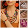Ethnic Style Vintage Boho Bib Beads Colorful Geometric Beaded Necklace  Women Party Accessories