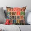 Vintage Stamp Queen Elizabeth Square Pillowcase Polyester Linen Velvet Printed Zip Decorative Sofa