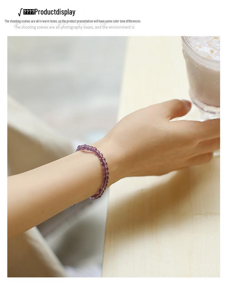 Qiaoen Exquisite Natural Uruguay Amethyst Crystal Bracelet for Girls