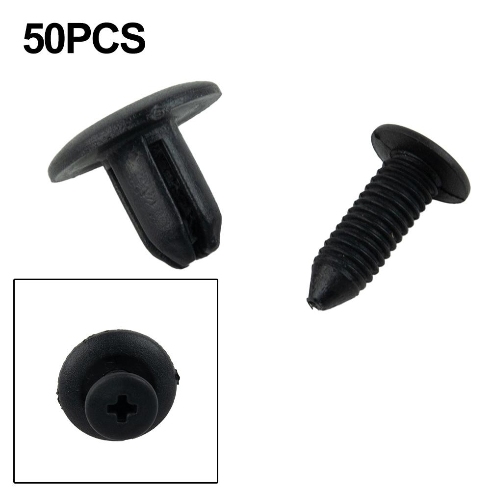 50pcs Pack of Plastic Screws for Car For Bumpers Easy Installation Reliable