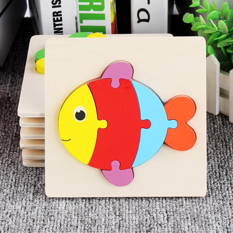 Children's 3D Wooden Animal Puzzle - Educational Building Blocks for Early Learning