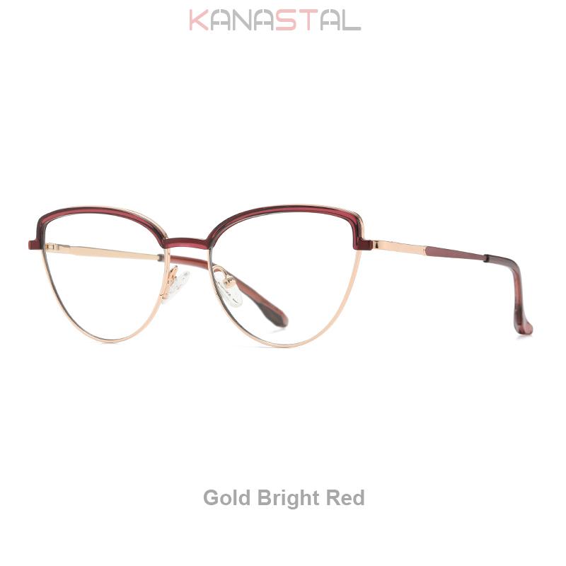 Reading Glasses Women Prescription CR39 Lenses Myopia Eyewear Blue Light Blocking Computer TR90 Metal Cat Eye Eyeglasses Frame